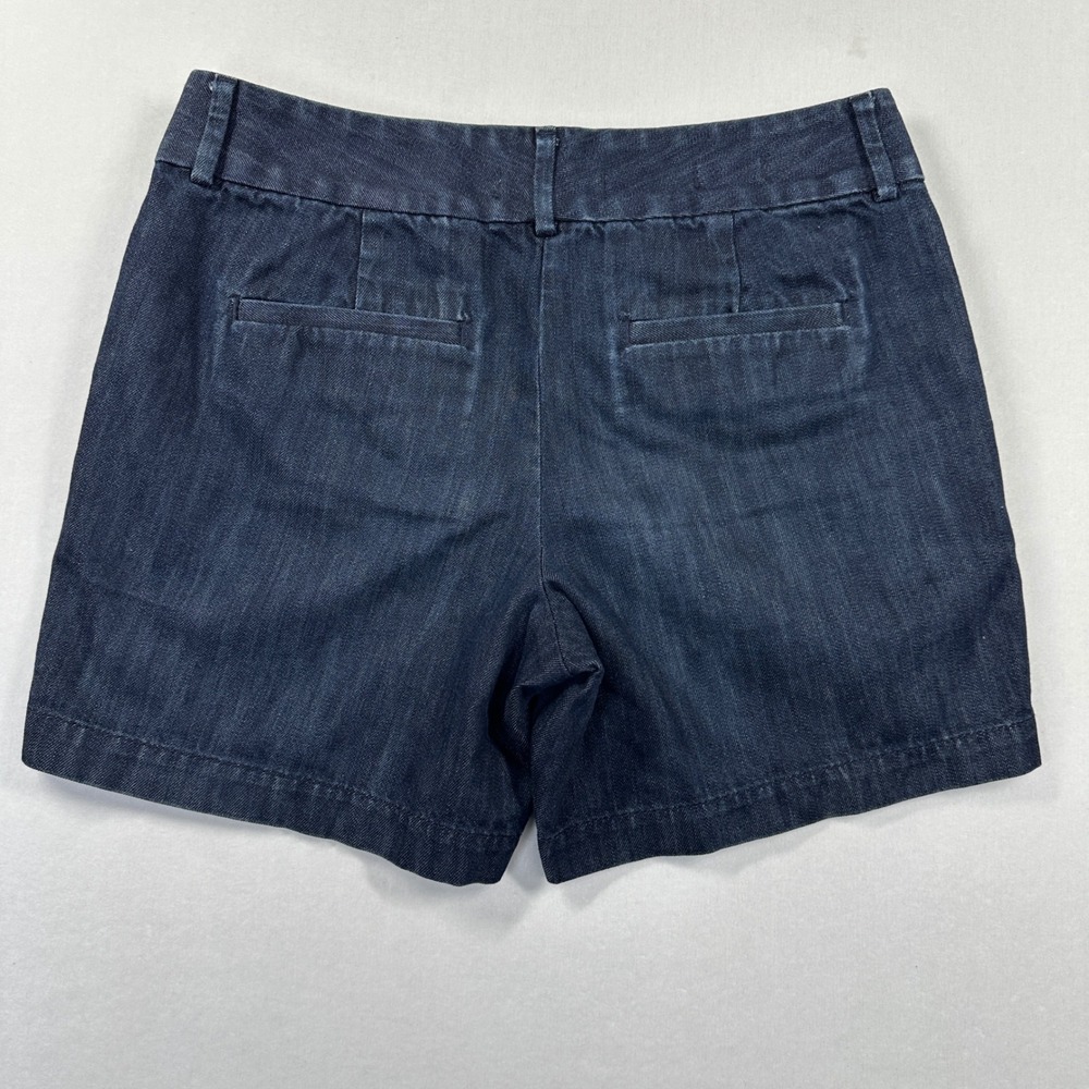 LOFT Riviera Denim Shorts Women Sz 0 Dark Wash Indigo Blue 100% Cotton Casual - Picture 3 of 9